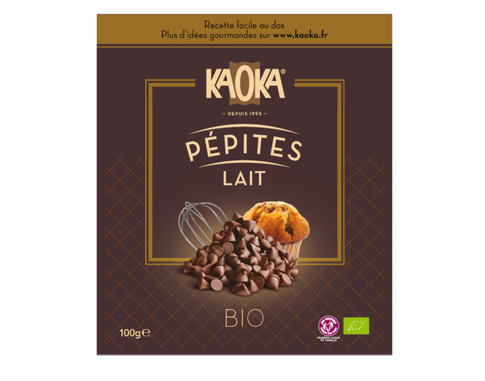 KAOKA Ptissier Ppites Lait 36% Bio et Equitable - 100 g 
