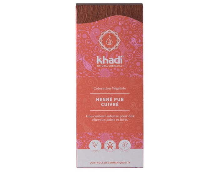 KHADI Coloration Naturelle aux Plantes - Henn Pur Cuivr - 100 g