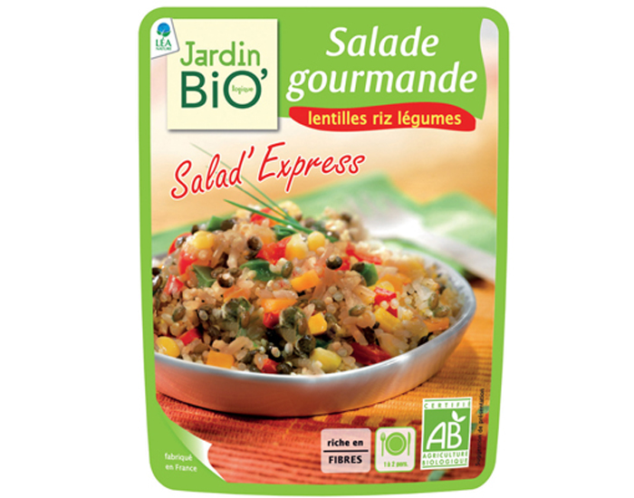 JARDIN BIO Salad'Express Salade Gourmande Lentilles Riz Lgumes - 250 g
