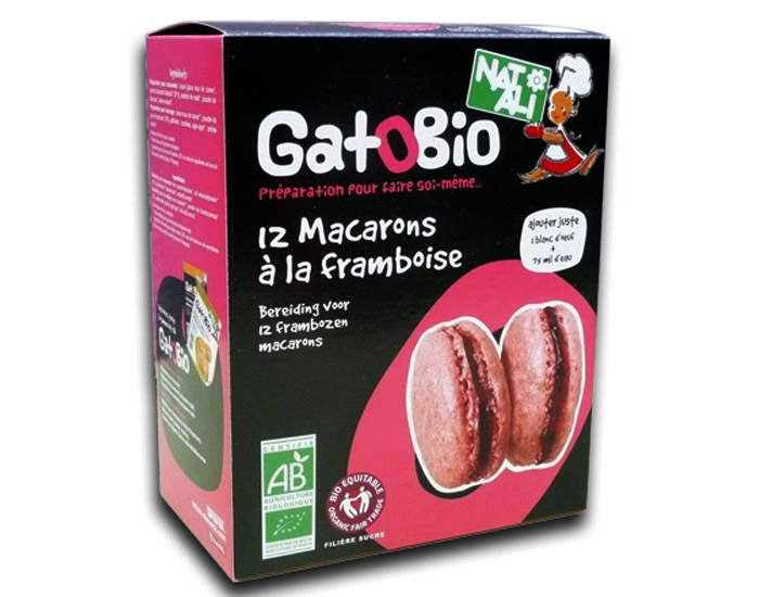 NAT-ALI Gatobio Prparation pour Macarons  la Framboise - 152g