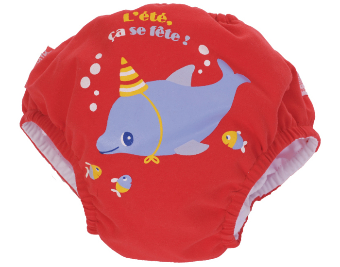 PIWAPEE Maillot Couche Dauphin - Rouge