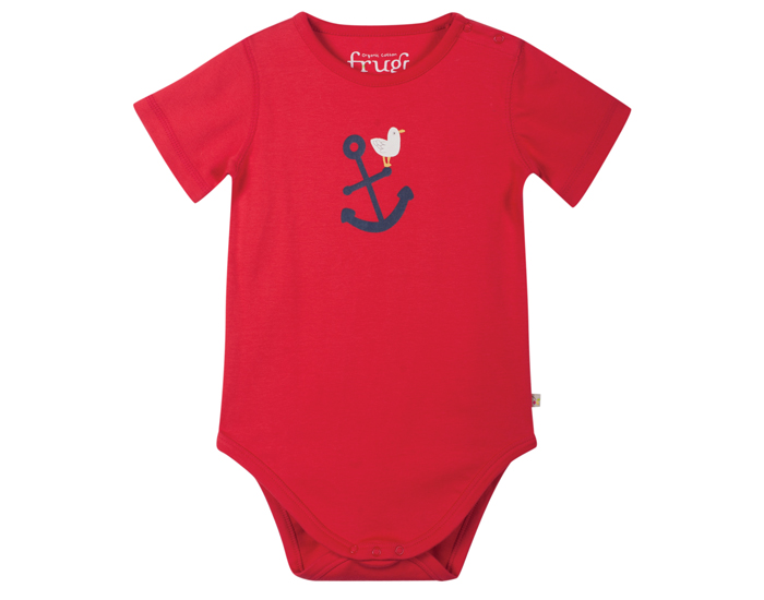 FRUGI Body Manches Courtes - Rouge Ancre