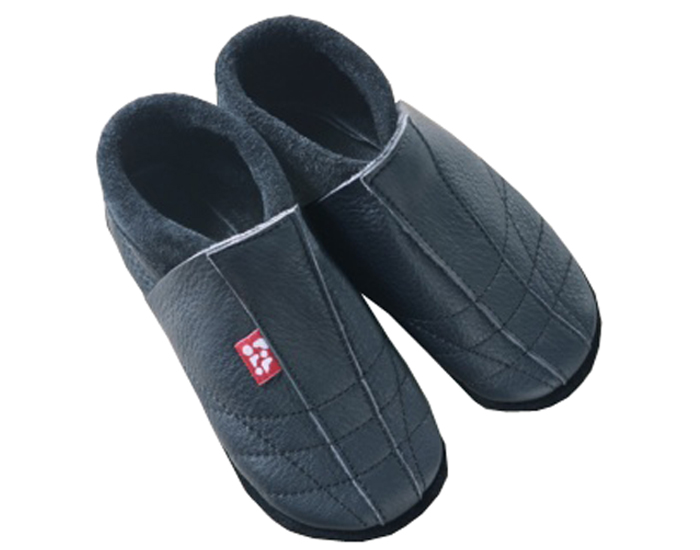 POLOLO Chaussons en Cuir Adulte - Soccer Nero