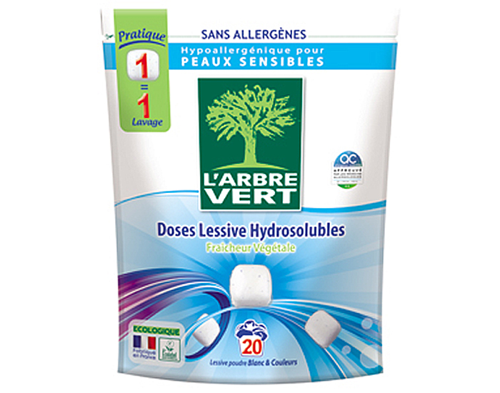 L'ARBRE VERT Lessive Hydrosoluble - 20 Doses
