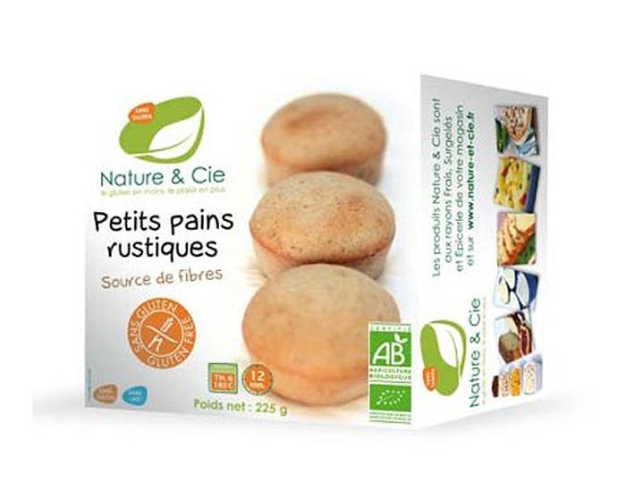 NATURE & CIE Petits Pains Rustiques Sans Gluten - 225 g