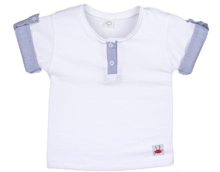 IOBIO T-Shirt Bb  Boutons Crabe - Blanc