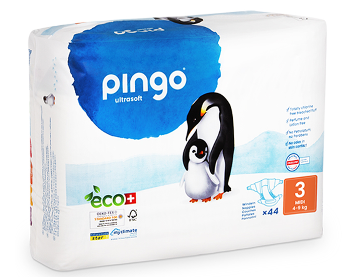 PINGO Couches cologiques Ultra Soft T3 / 4-9 kg / 44 couches
