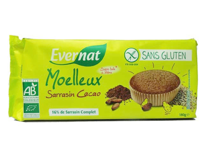 EVERNAT Moelleux Sarrasin Cacao Sans Gluten - 180 g