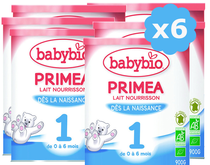 BABYBIO Lait pour Nourrison 1 Primea - De 0  6 Mois - 6 x 900g