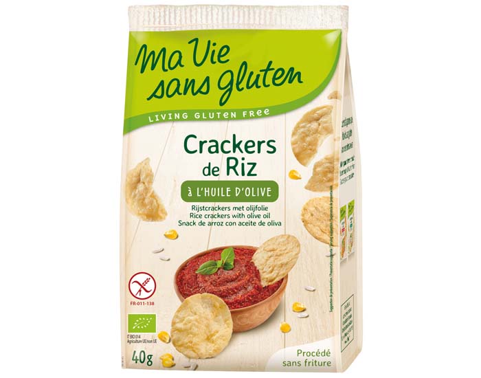MA VIE SANS GLUTEN Crackers de Riz  l'Huile d'Olive - 40 g