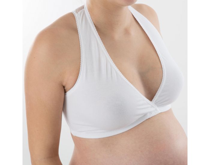 BOGEMA Brassire grossesse et allaitement en coton Bio - Dlicatesse Blanche