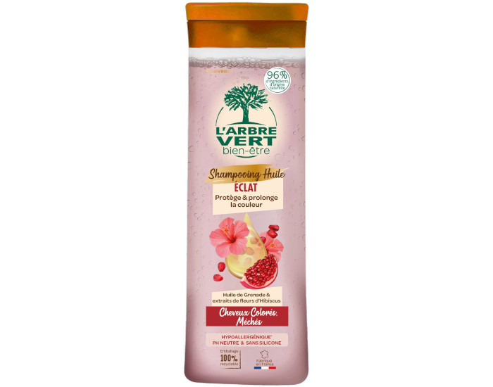 L'ARBRE VERT BIEN-TRE Shampooing Huile Grenade et extraits d'Hibiscus cheveux colors - 250ml 