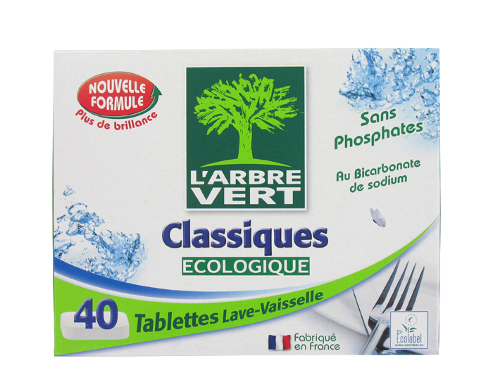 L'ARBRE VERT Tablettes Lave-Vaisselle - 40 tablettes
