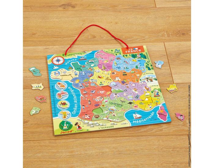 JANOD Puzzle Carte de France Magntique - Ds 6 ans (1)