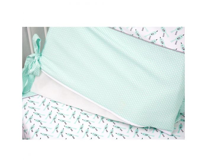 SEVIRA KIDS Parure de lit bb avec tour de lit design rversible - Alouette Vert menthe Vert menthe (14)
