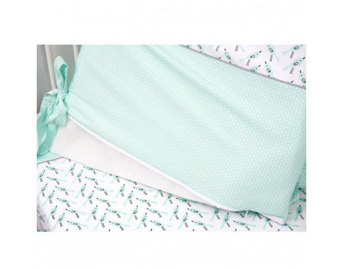 SEVIRA KIDS Parure de lit bb avec tour de lit design rversible - Alouette Vert menthe Vert menthe (23)