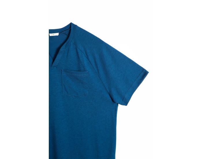 KADOLIS Haut de Pyjama - Homme - en Coton Bio et TENCEL - Sonora - Bleu nuit (1)