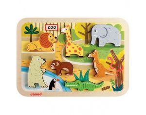 JANOD Chunky Puzzle 3D Zoo - Ds 12 mois