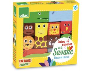 VILAC Cubes sonores animaux de la savane - Ds 18 mois