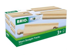 BRIO Rails Courts Droits - 108 mm - Ds 3 ans