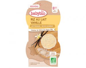 BABYBIO Bols Lacts Riz au Lait - 2 x 100 g - Ds 8 mois Vanille