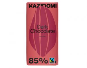 KAZIDOMI Chocolat Noir 85% quitable Bio - 85g
