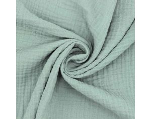 CRAFT LOOM Coupon de Tissu en Double Gaze de Coton - Tailles Sur-mesure - Vert de Gris