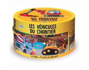 SASSI JUNIOR Puzzle & Livre - Les Vhicules du Chantier - Ds 3 ans 