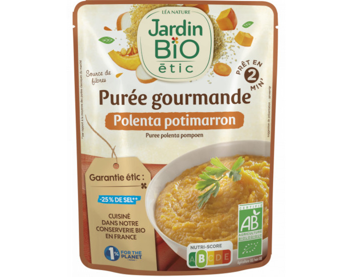 JARDIN BIO Pure de Polenta Potimarron Sans Gluten - 250 g