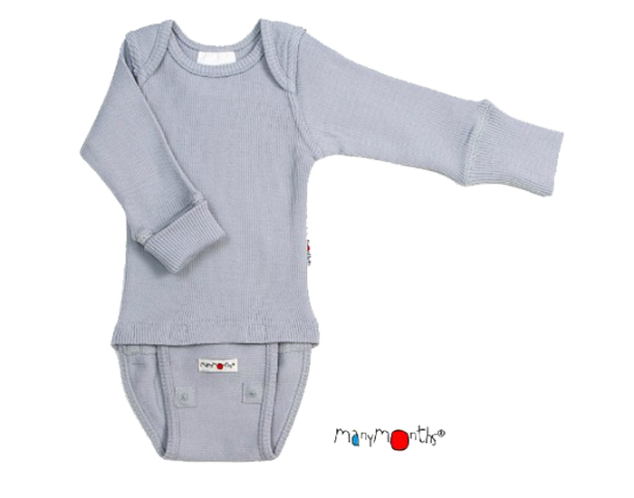 MANYMONTHS Body Manches Longues - Laine Mrinos - Bright Silver