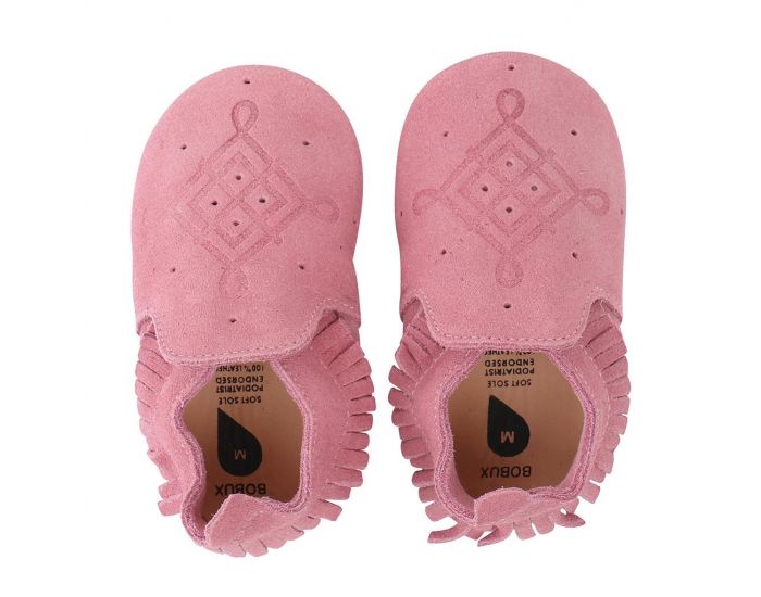 BOBUX Chaussons Bb Soft Soles en cuir - Moccassin sude rose
