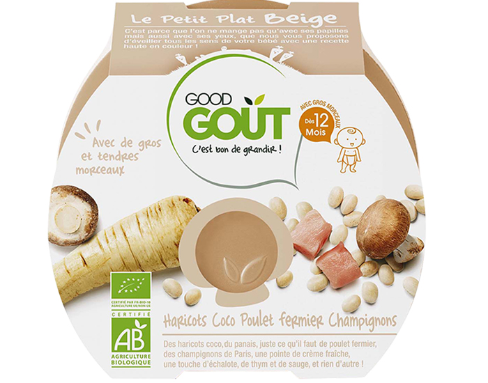 GOOD GOUT PETIT PLAT pour Bb 220 g - Haricot COCO Poulet Champignons - Ds 12 mois