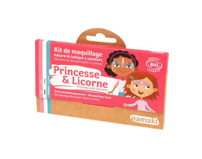NAMAKI Kit de Maquillage 3 Couleurs - Princesse et Licorne - Ds 3 ans