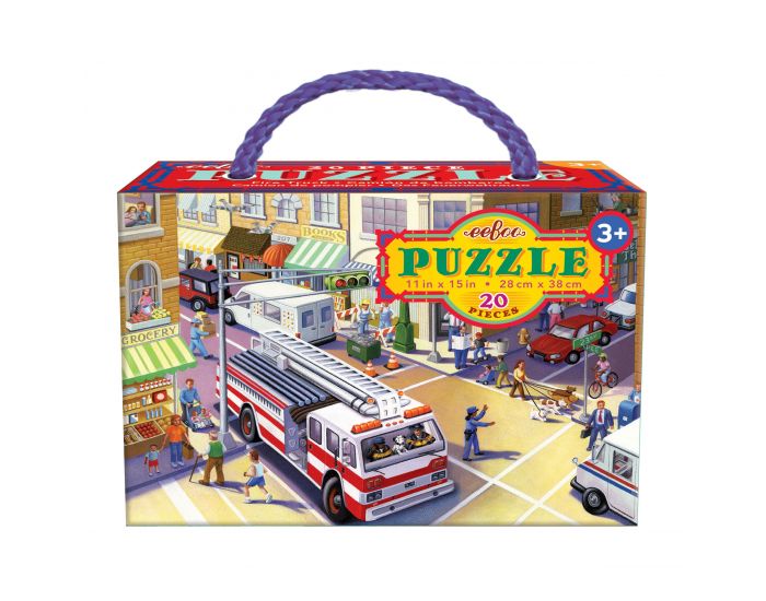 EEBOO Puzzle 20 Pices - Camion de Pompier - Ds 3 ans