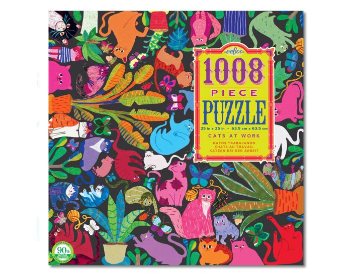 EEBOO Puzzle 1008 Pices - Chats au Travail - Ds 8 ans