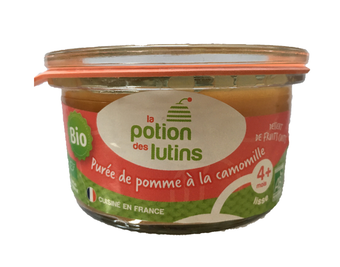 LA POTION DES LUTINS Petite Pure de Pomme  la Camomille - 100g - Ds 4 mois