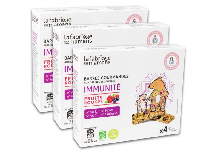 LA FABRIQUE DES MAMANS Barres Gourmandes Immunit - Fruits Rouges - 4x36g