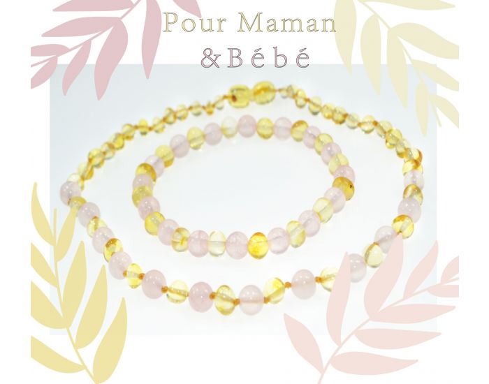 IRREVERSIBLE Box bijoux d'ambre lemon & quartz rose - Pour Maman & bb