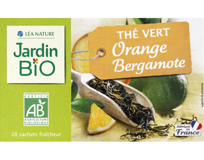 JARDIN BIO Th Vert Armes Naturels Orange Bergamote