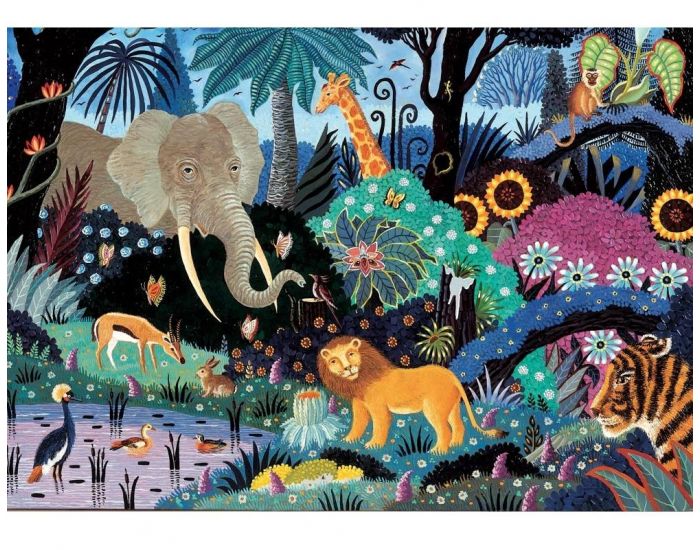 MICHELE WILSON Puzzle Nuit dans la Jungle d'Alain Thomas - 50 Pices - Ds 6 ans  (1)