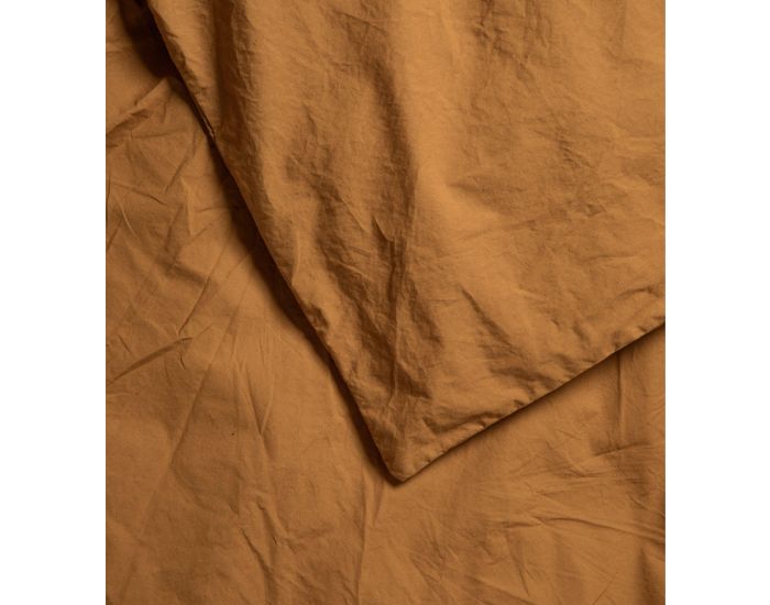 KADOLIS Housse de Couette en Percale de Coton Bio Lav pour Lit 1 personne - Argile 140 x 150 cm (2)
