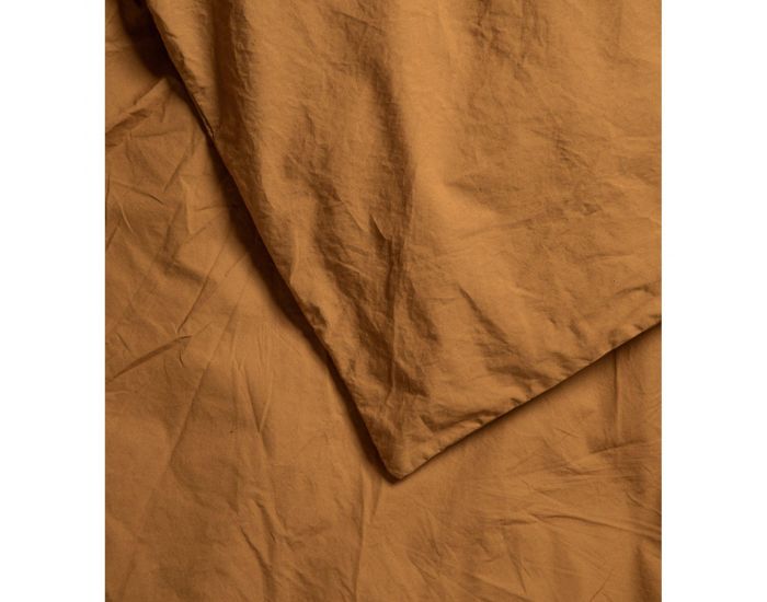 KADOLIS Housse de Couette en Percale de Coton Bio Lav pour Lit 1 personne - Argile 140 x 150 cm (10)