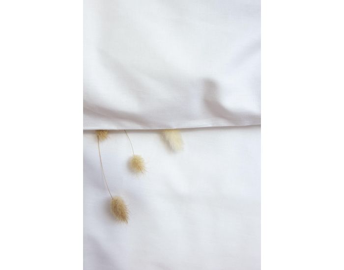 KADOLIS Housse de Couette Adulte en Coton Bio Coloris Uni - Blanc 240 x 260 cm (3)