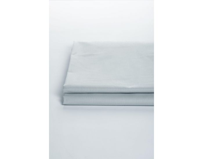 KADOLIS Drap Plat en Coton Bio Uni Adulte - Gris Perle 270 x 300 cm (3)