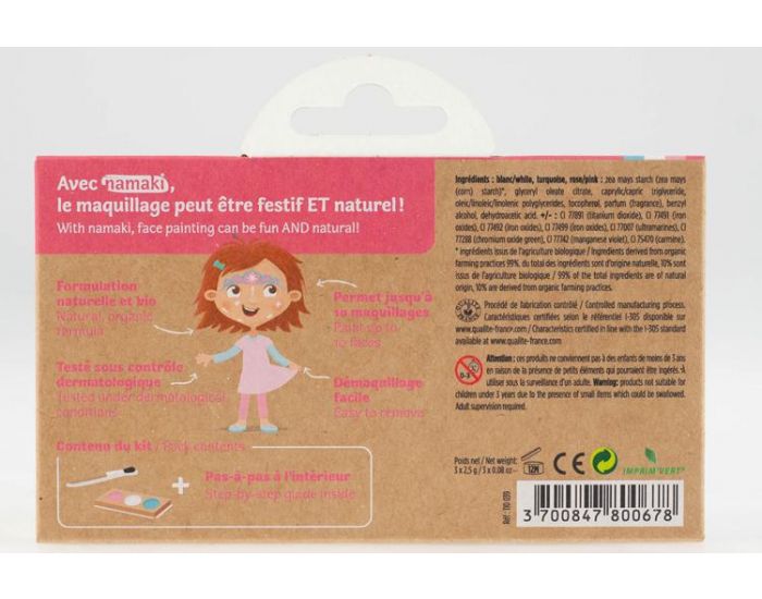 NAMAKI Kit de Maquillage 3 Couleurs - Princesse et Licorne - Ds 3 ans (2)