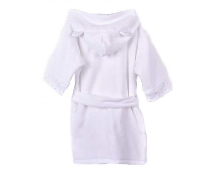 SEVIRA KIDS Peignoir bb et enfant  capuche en coton bio GOTS - Twinkle Blanc (3)