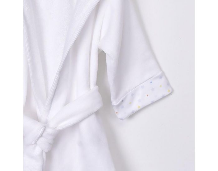 SEVIRA KIDS Peignoir bb et enfant  capuche en coton bio GOTS - Twinkle Blanc (7)