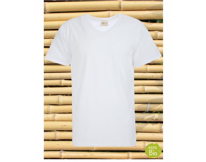 JOYAH T-shirt Homme Col V en Bambou - Blanc (1)