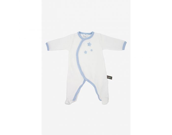 KADOLIS Pyjama Bb en Coton Bio Blanc - Etoiles Gris (7)