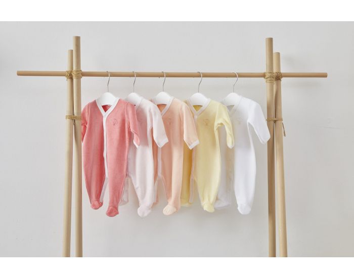 PREMIERS MOMENTS Pyjama Velours 100% coton bio - Pche (3)